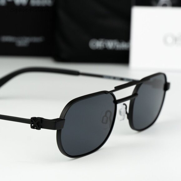 Off-White Women Sunglasses Black Grey Oval OERI123 VAIDEN 1007 NEW AUTHENTIС main image 7